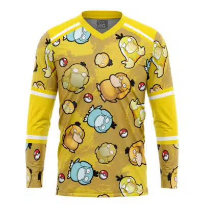 Psyduck Pattern Pokemon Hockey Jersey