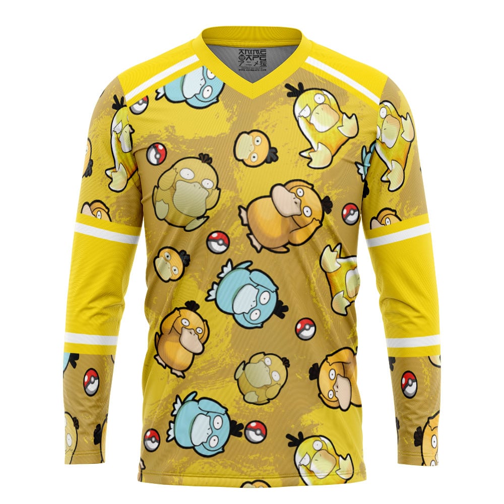 Psyduck Pattern Pokemon Hockey Jersey