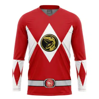 Red Ranger Mighty Morphin Power Rangers Hockey Jersey