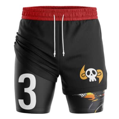 Sanji Germa Suit Stealth Black One Piece 2-in-1 Performance Shorts