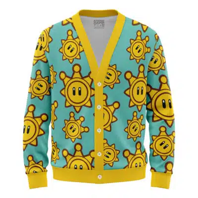 Shine Sprite Super Mario Bros Knitted Cardigan Sweater
