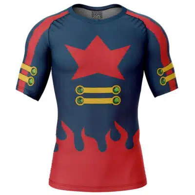 Simon Coat Gurren Lagann Short Sleeve Rash Guard Compression Shirt