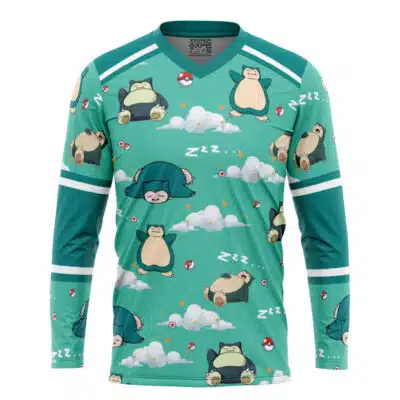 Snorlax Pattern Pokemon Hockey Jersey