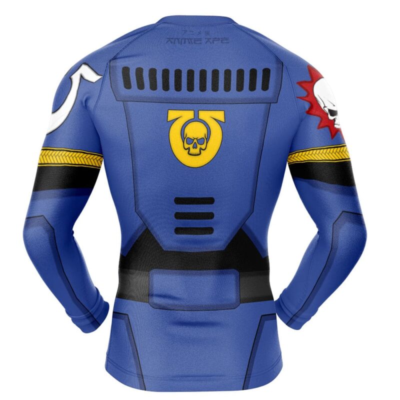 War Machine Rash Guard Space Marine Warhammer Long Sleeve Rash Guard Compression Shirt | Anime Ape