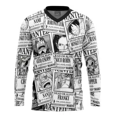 Straw Hat Wanted Posters One Piece Hockey Jersey