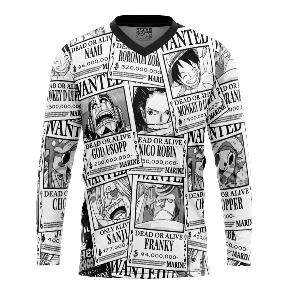 Straw Hat Wanted Posters One Piece Hockey Jersey