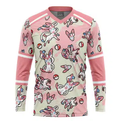Sylveon Pattern Pokemon Hockey Jersey