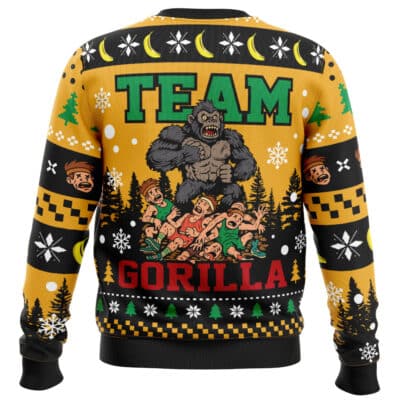 Team Gorilla 100 Men VS Gorilla Ugly Christmas Sweater