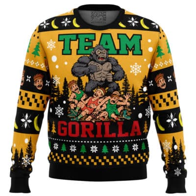 Team Gorilla 100 Men VS Gorilla Ugly Christmas Sweater