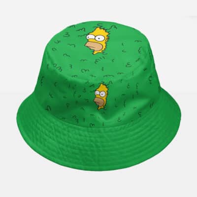 The Squirtle Squad V2 Pokemon Custom Bucket Hat features cartoon Squirtle faces peeking from illustrated bushes on a solid green background and brim, mimicking a popular meme scene. The faces appear twice on the hat.