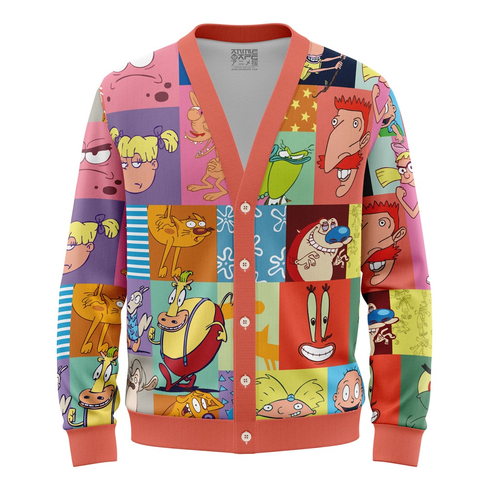 90's Nickelodeon Cartoon Knitted Cardigan Sweater