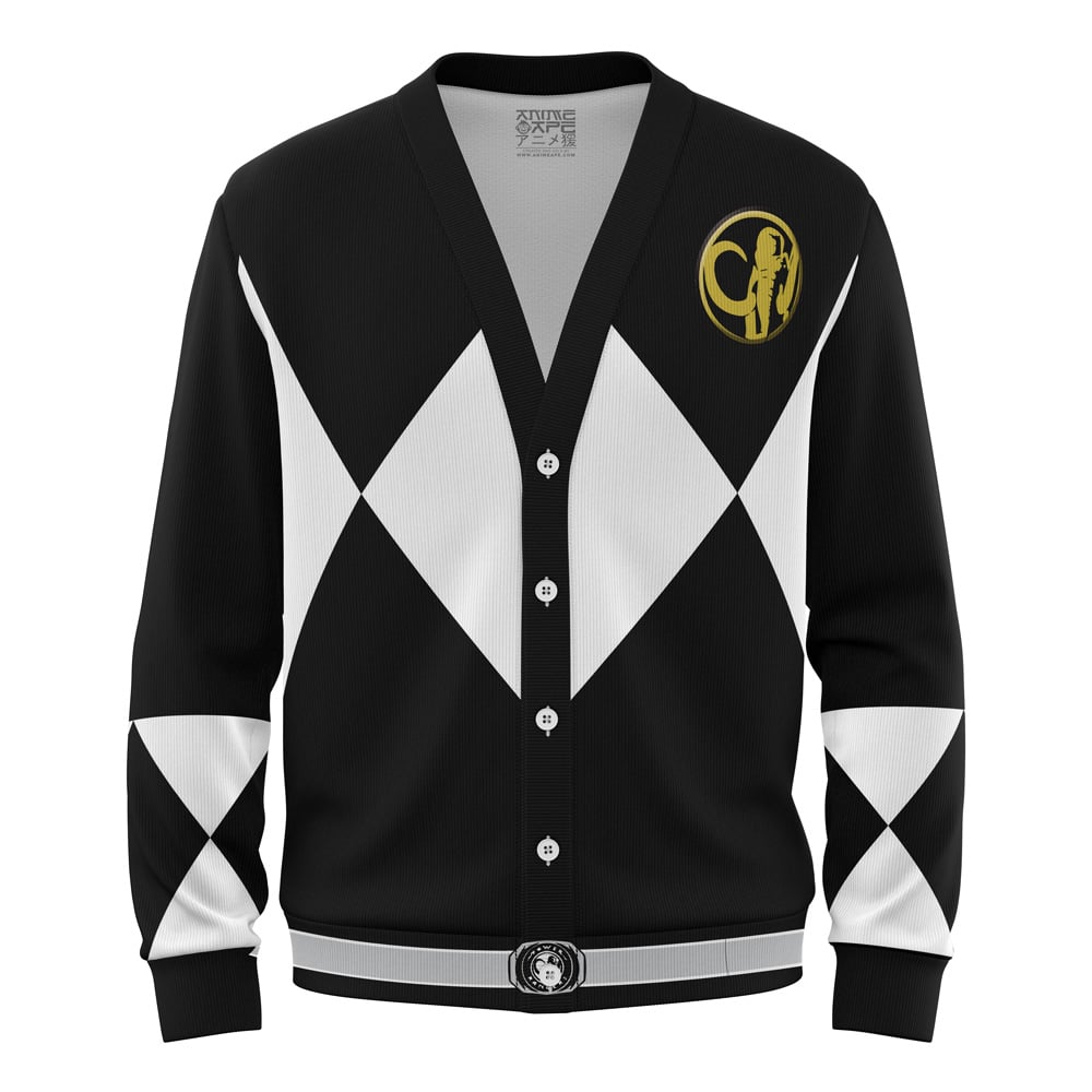 Black Ranger Mighty Morphin Power Ranger Knitted Cardigan Sweater