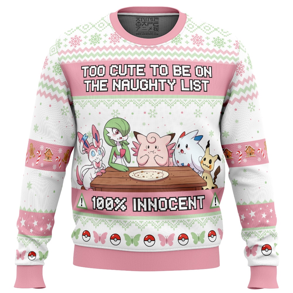 Fairy Type Too Cute Pokemon Ugly Christmas Sweater