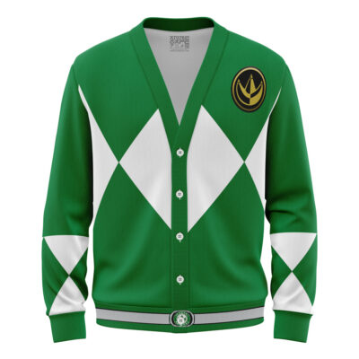 Green Ranger Mighty Morphin Power Ranger Knitted Cardigan Sweater