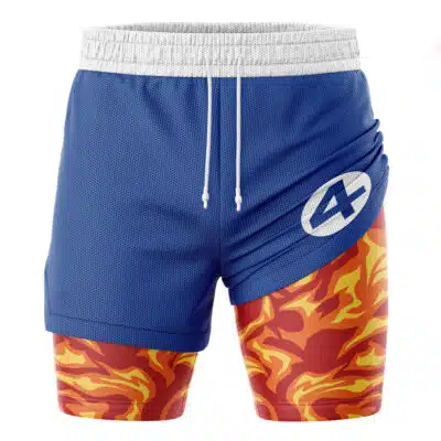 Human Torch Fantastic Four Marvel 2-in-1 Performance Shorts
