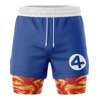Human Torch Fantastic Four Marvel 2-in-1 Performance Shorts