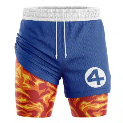 Human Torch Fantastic Four Marvel 2-in-1 Performance Shorts