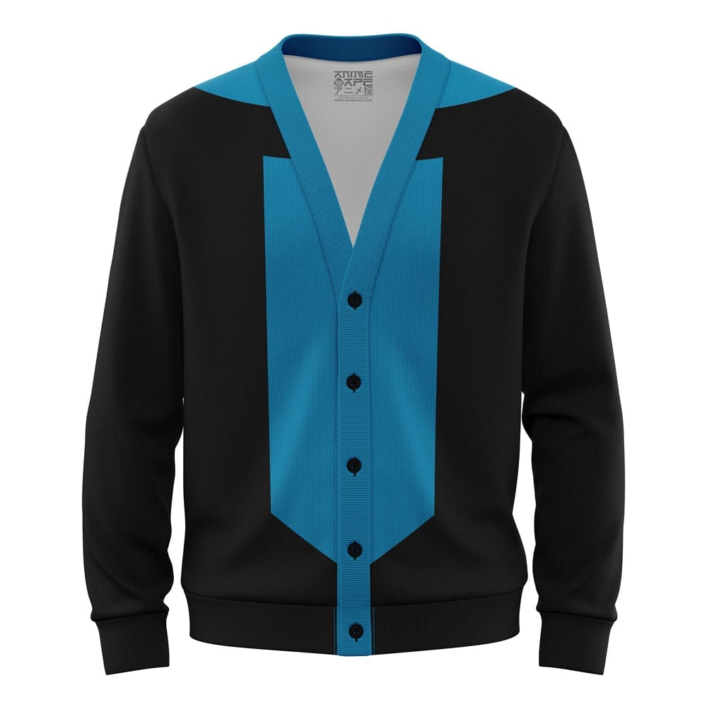 Invincible Blue Knitted Cardigan Sweater