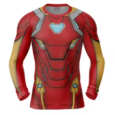 Iron Man Marvel Long Sleeve Rash Guard Compression Shirt