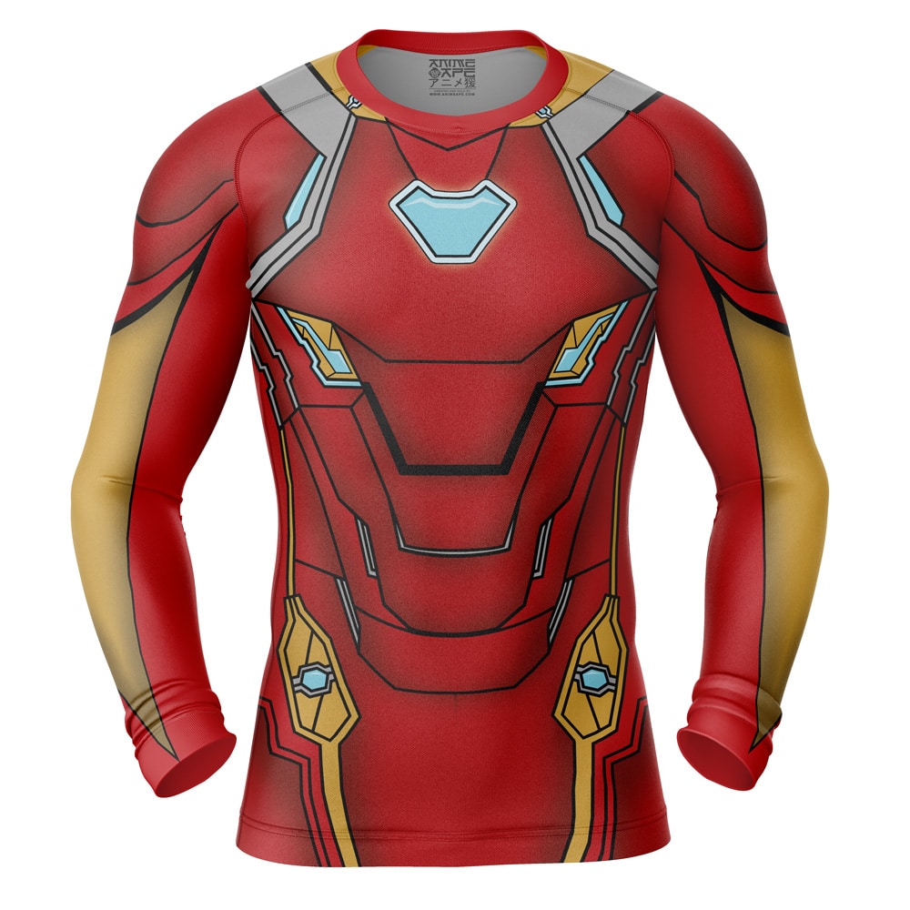 Iron Man Marvel Long Sleeve Rash Guard Compression Shirt