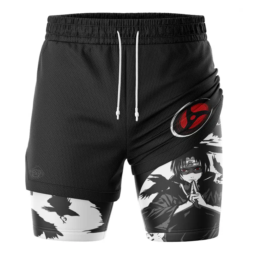 Itachi Uchiha Crows Akatsuki 2-in-1 Performance Shorts