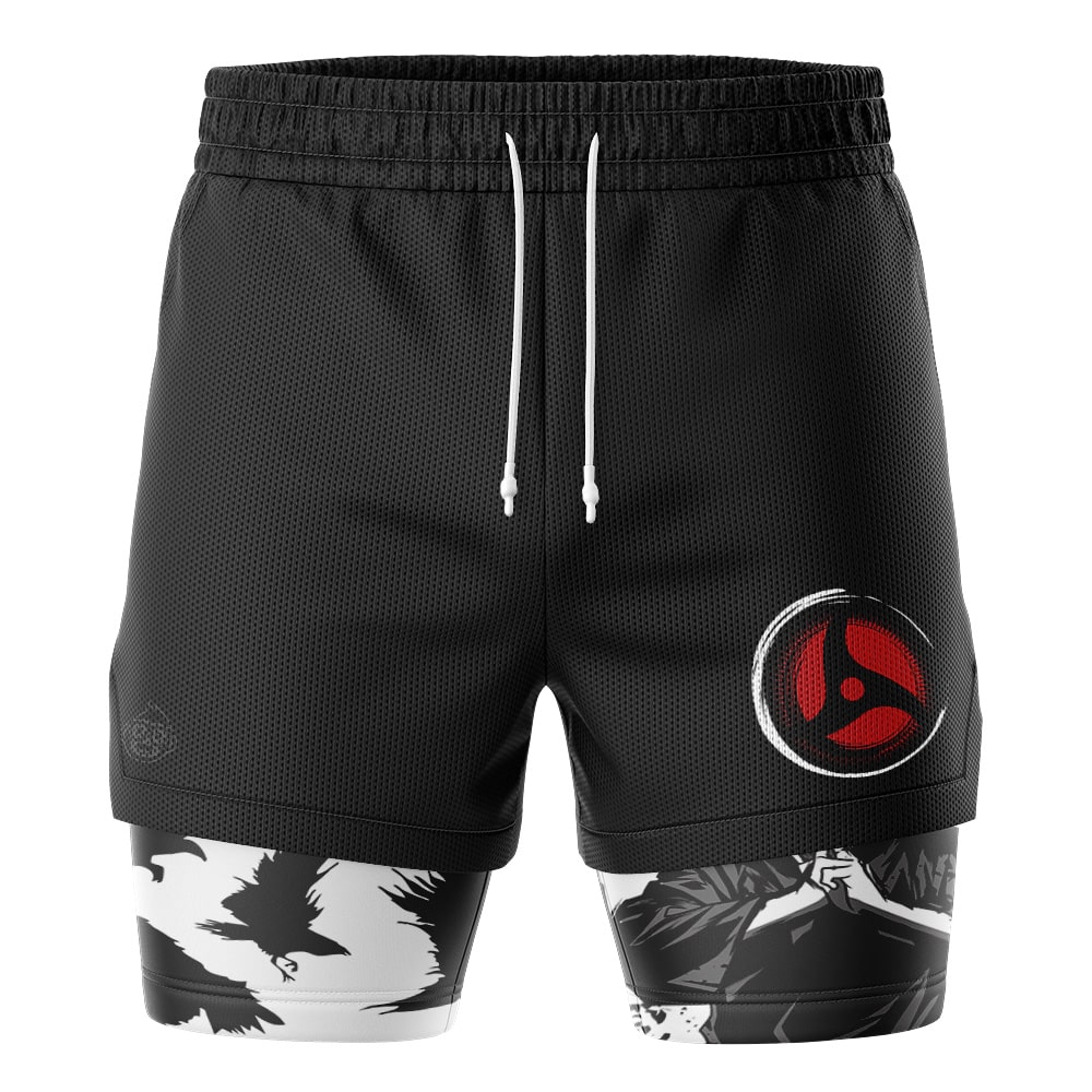 Itachi Uchiha Crows Akatsuki 2-in-1 Performance Shorts