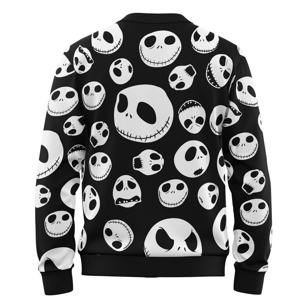 Jack Skellington Pattern Disney Knitted Cardigan Sweater - Image 2