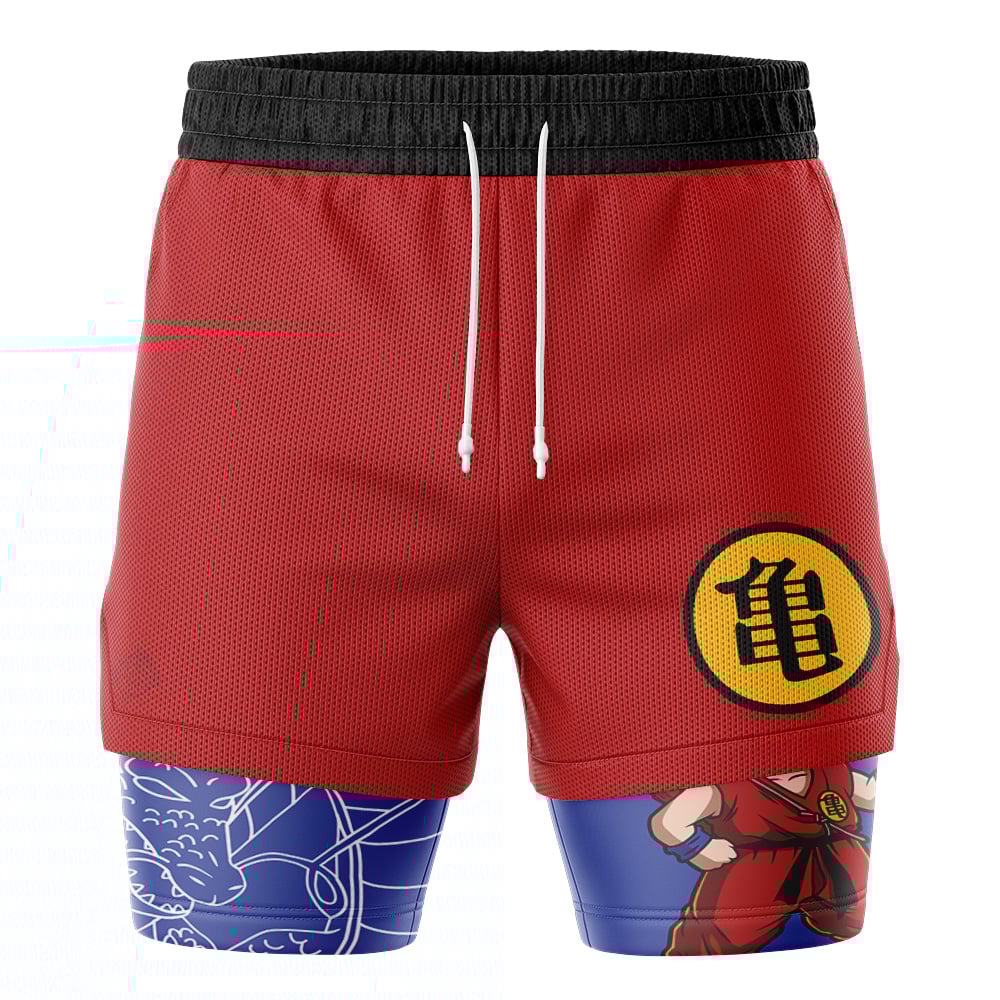Kid Goku Turtle Hermit Symbol V2 DBZ 2-in-1 Performance Shorts - Image 2