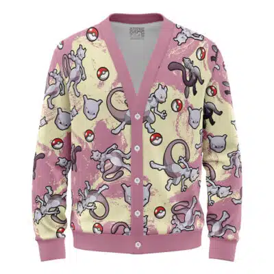 Mewtwo Pokemon Knitted Cardigan Sweater