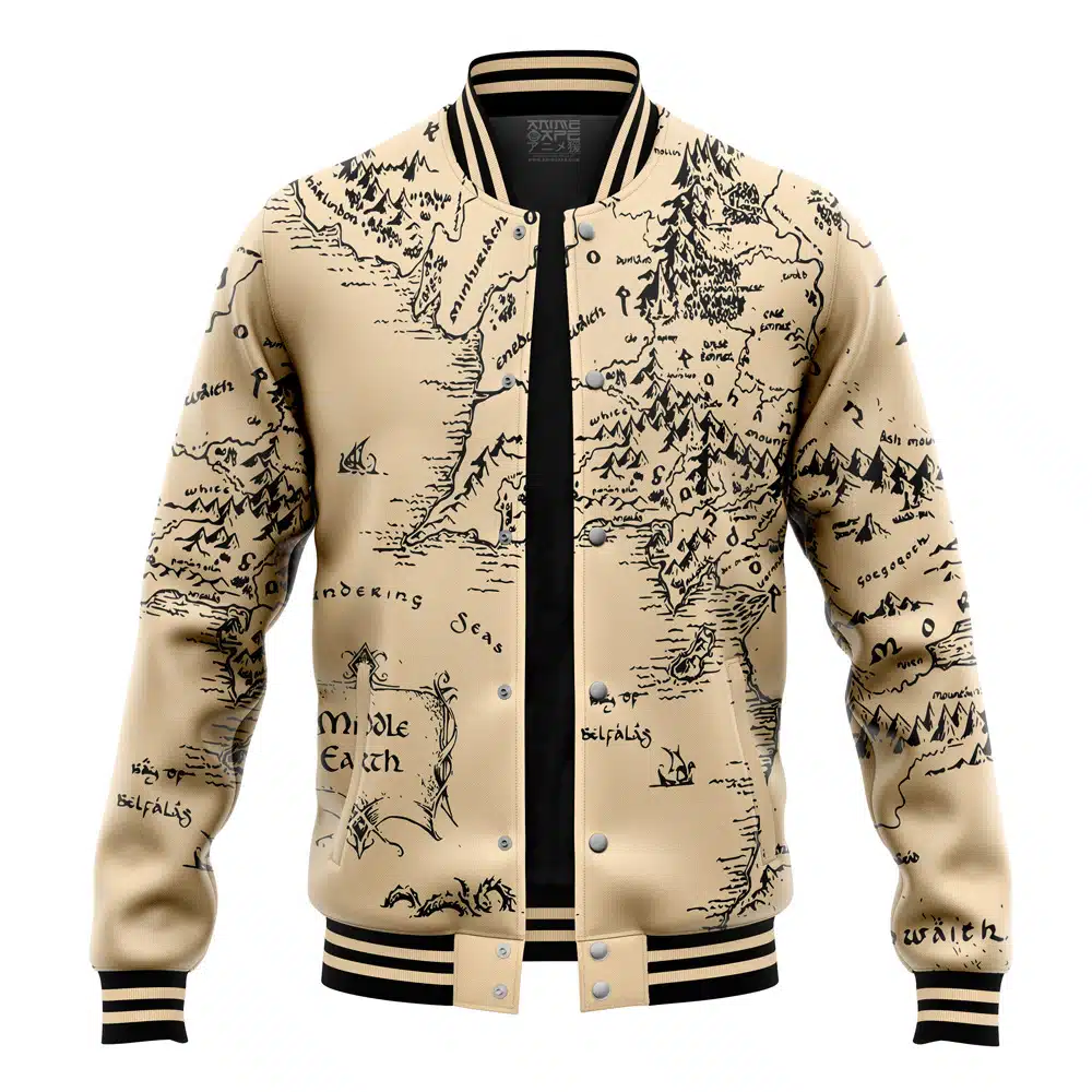 Middle-Earth Map The Lord of the Rings Varsity Jacket