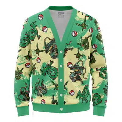 Rayquaza Pokemon Knitted Cardigan Sweater