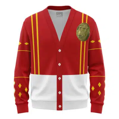 Red Ranger Ninjetti Power Rangers Knitted Cardigan Sweater