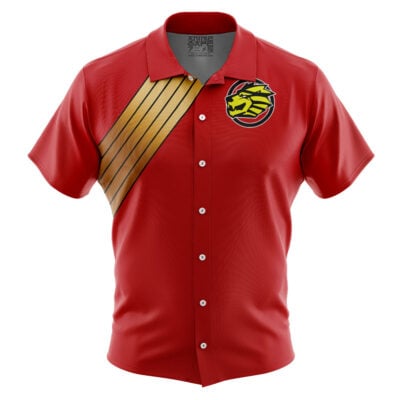 Red Ranger Wild Force Power Rangers Button Up Hawaiian Shirt