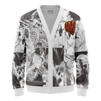 Saitama One Punch Man Knitted Cardigan Sweater