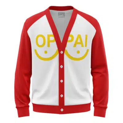Saitama Oppai One Punch Man  Knitted Cardigan Sweater