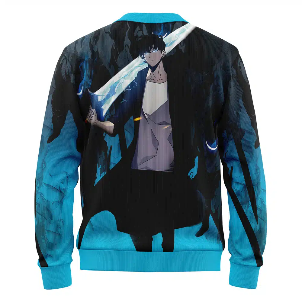 Shadow Monarch Solo Leveling Knitted Cardigan Sweater - Image 2