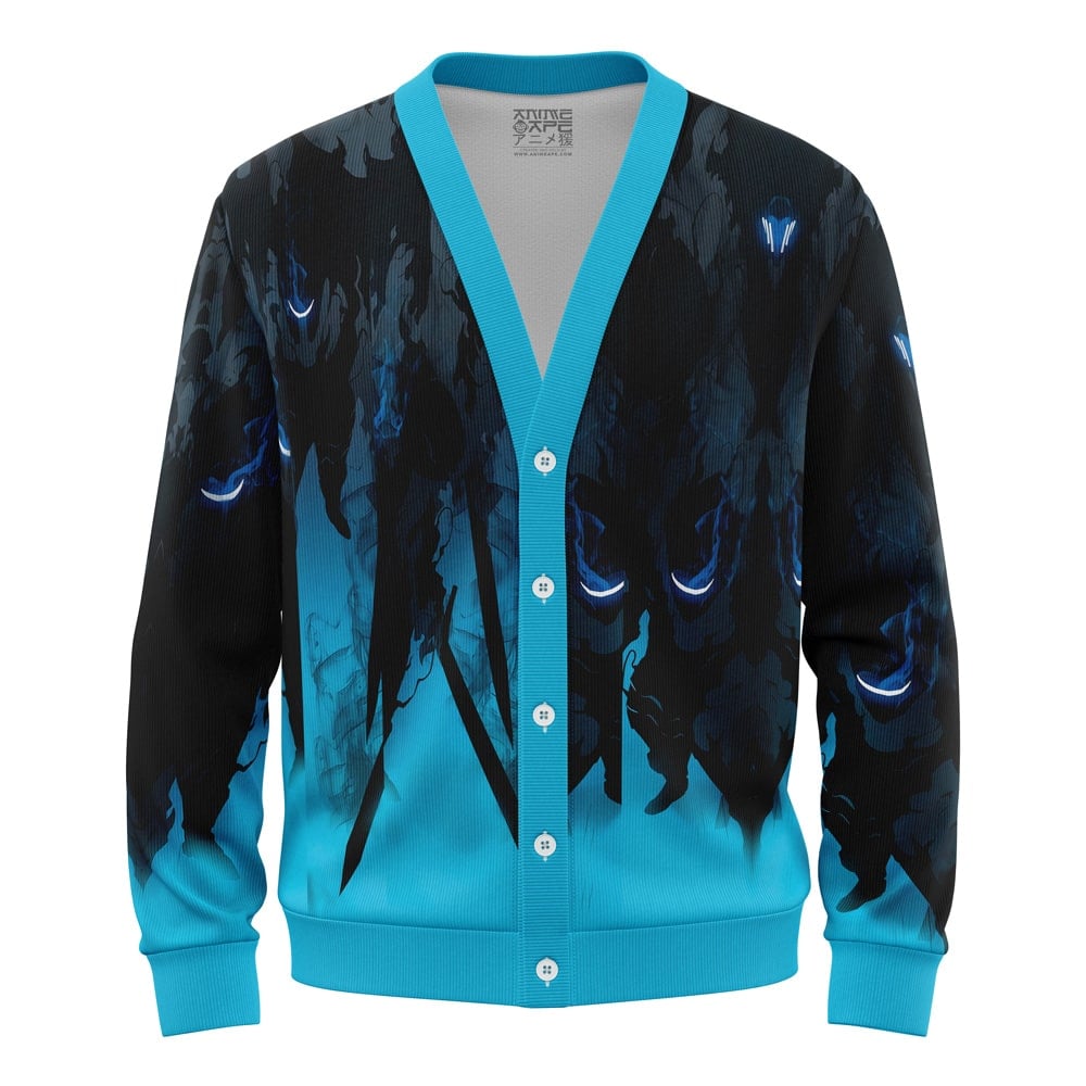 Shadow Monarch Solo Leveling Knitted Cardigan Sweater