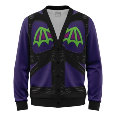 Skeletor Battle Armor He-Man Masters of the Universe Knitted Cardigan Sweater