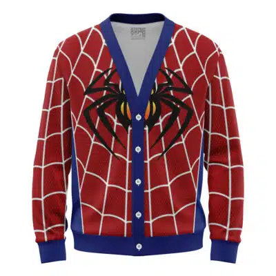 Spiderman Turn Off Dark Marvel Knitted Cardigan Sweater