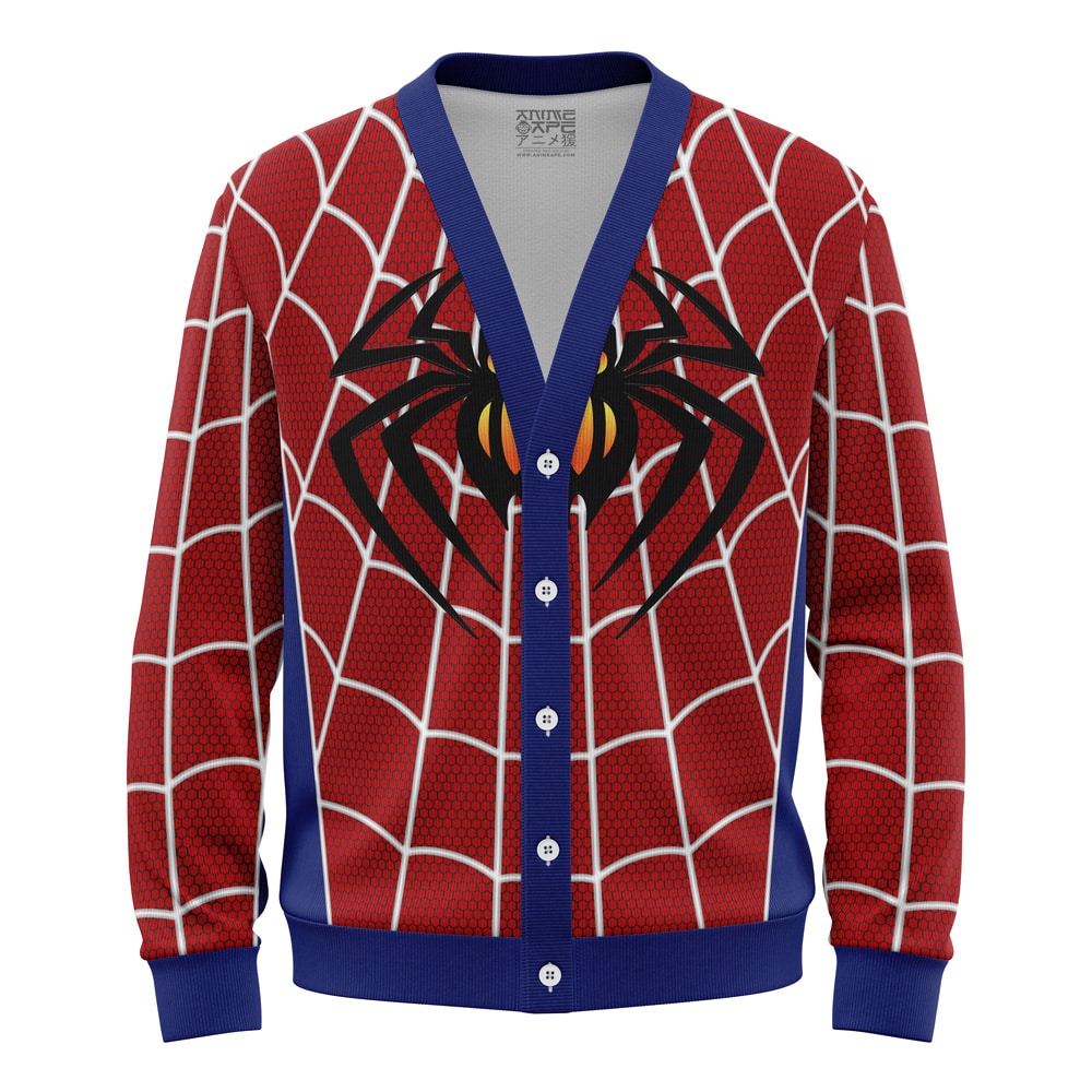 Spiderman Turn Off Dark Marvel Knitted Cardigan Sweater