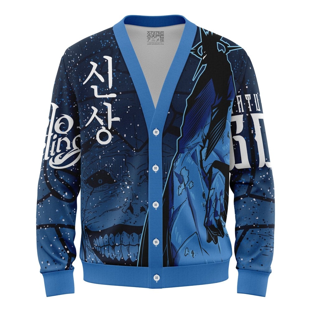 Statue of God Solo Leveling Knitted Cardigan Sweater