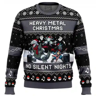 Steel Type Heavy Metal Pokemon Ugly Christmas Sweater