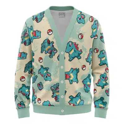 Totodile Pokemon Knitted Cardigan Sweater
