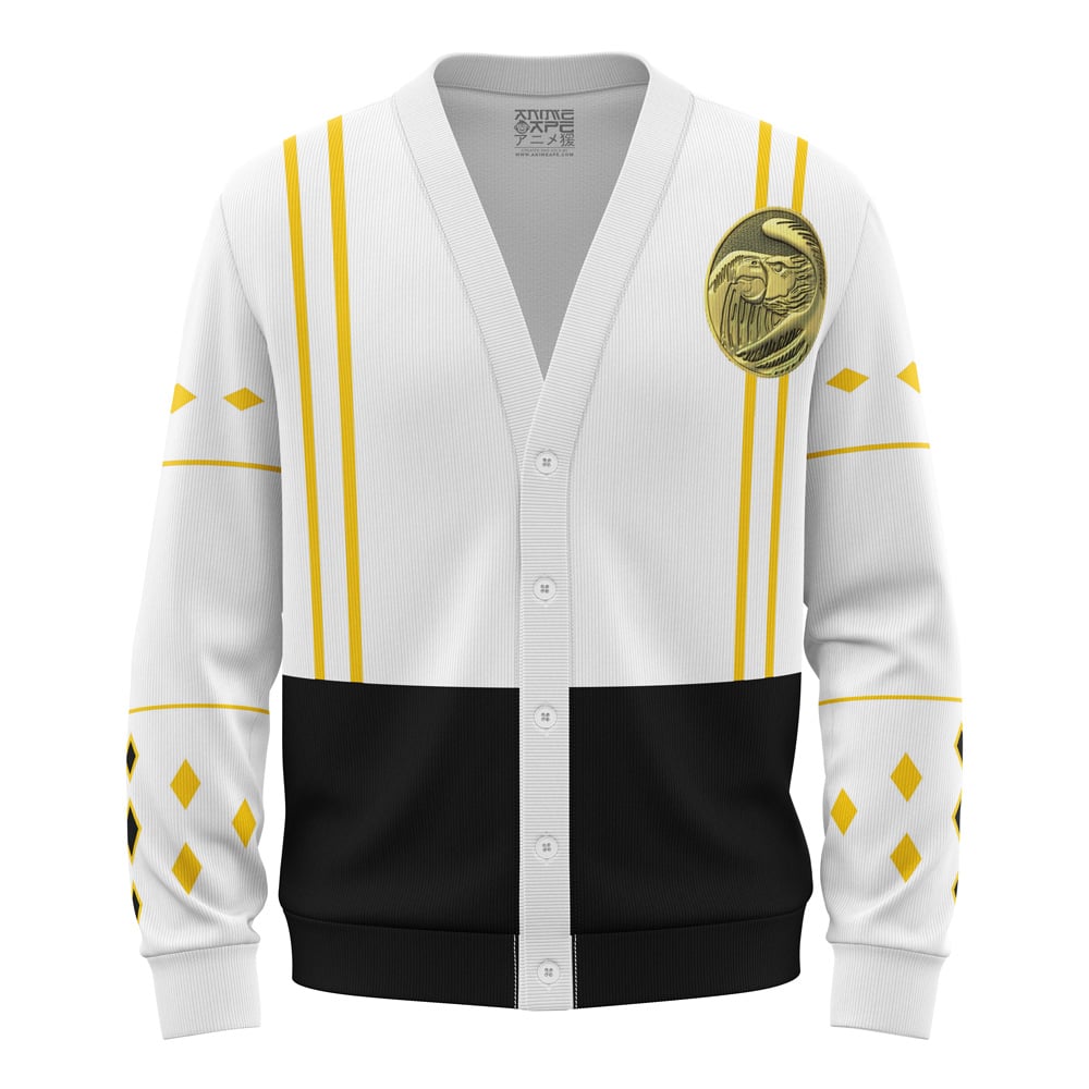 White Ranger Ninjetti Power Rangers Knitted Cardigan Sweater
