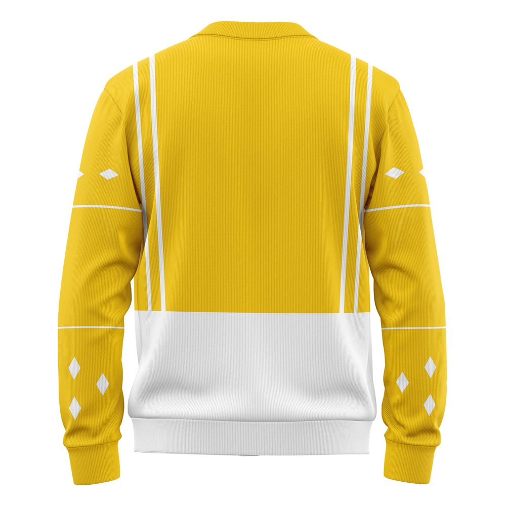Yellow Ranger Ninjetti Power Rangers Knitted Cardigan Sweater - Image 2