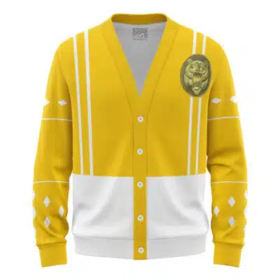 Yellow Ranger Ninjetti Power Rangers Knitted Cardigan Sweater