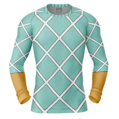 Diego Brando Anime Jojo’s Bizarre Adventure Steel Ball Run Long Sleeve Rash Guard Compression Shirt