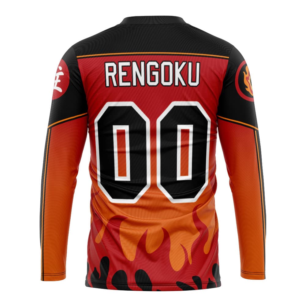 Hashira Kyojuro Rengoku Demon Slayer Hockey Jersey - Image 2