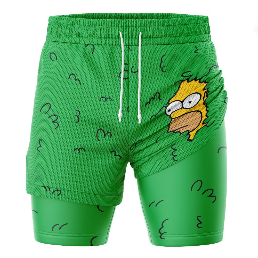 Homer Bush Meme V2 The Simpsons 2-in-1 Performance Shorts - Image 2