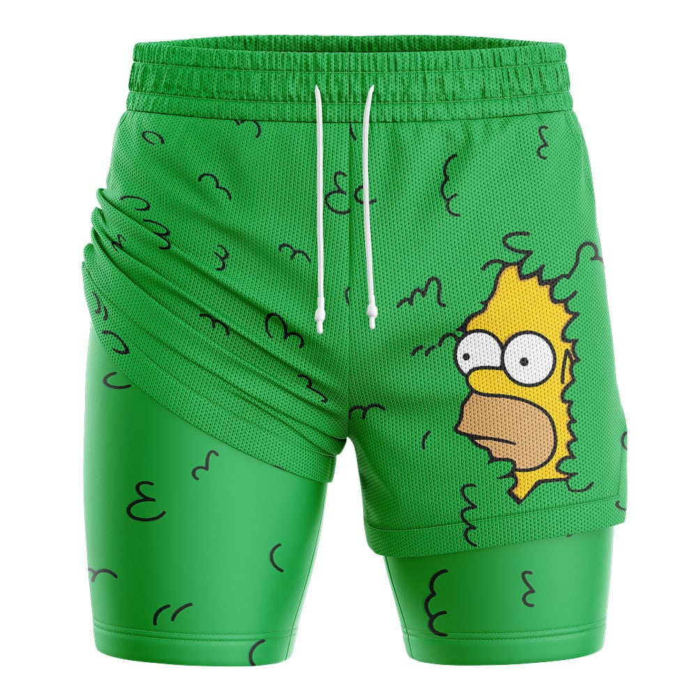 Homer Bush Meme V2 The Simpsons 2-in-1 Performance Shorts - Image 3